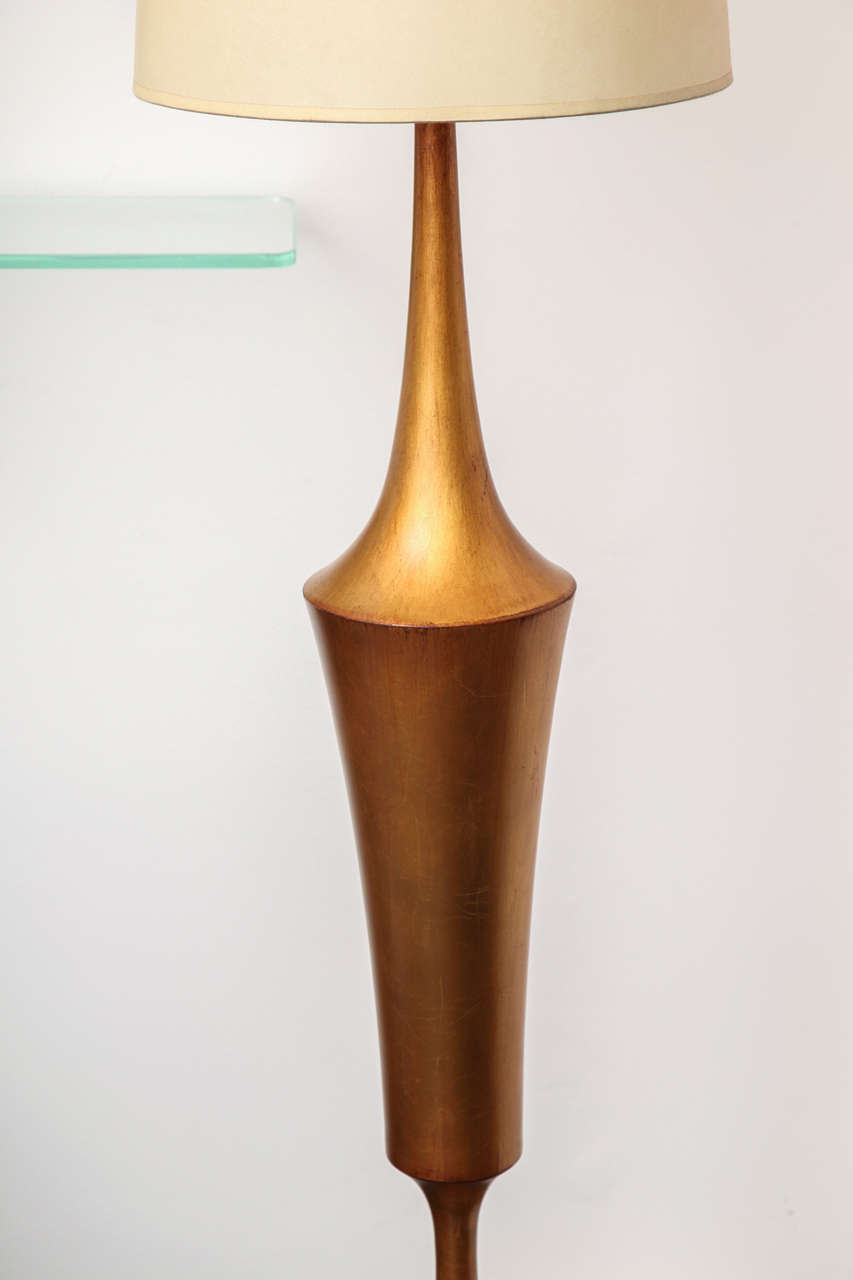 Midcentury Gilded Urn Floor Lamp