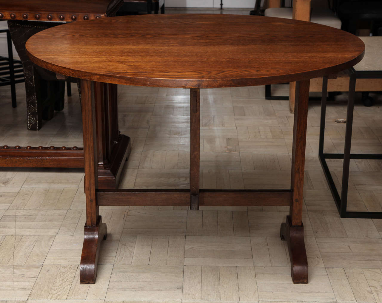 19th Century Oak Wine Tasting Table In Good Condition In New York, NY