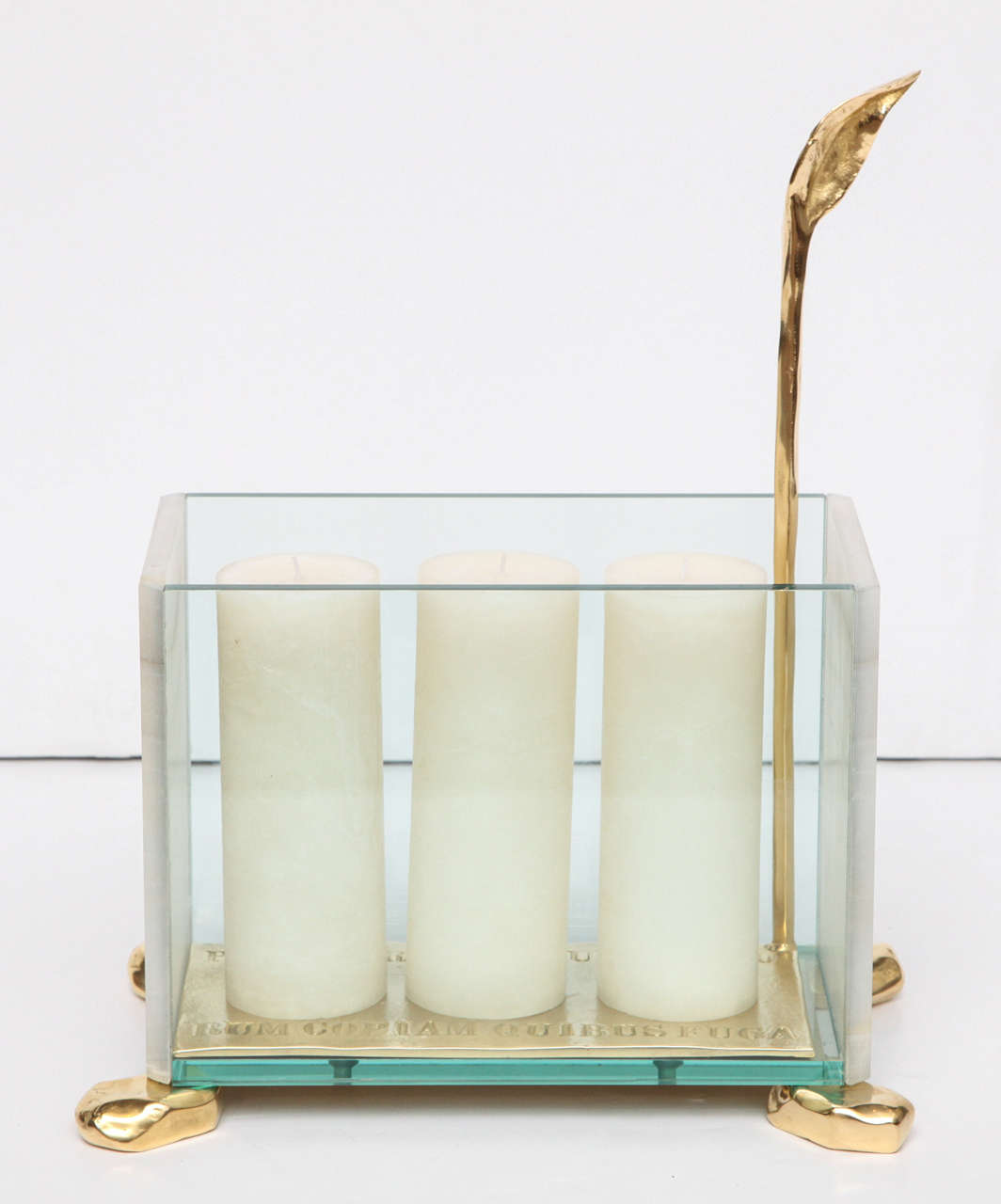 Bronze and Onyx Candle Lantern by Aldus