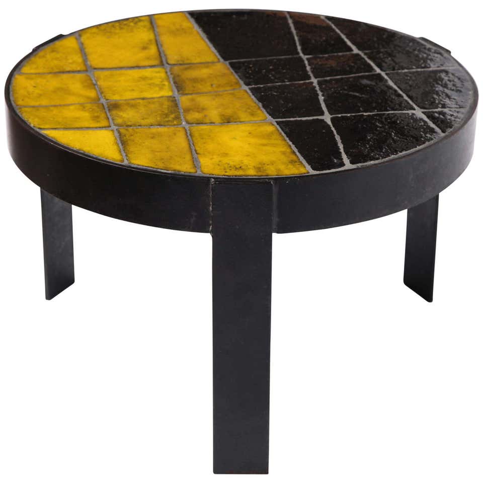 Unusual Ceramic Tile Top Table at 1stDibs