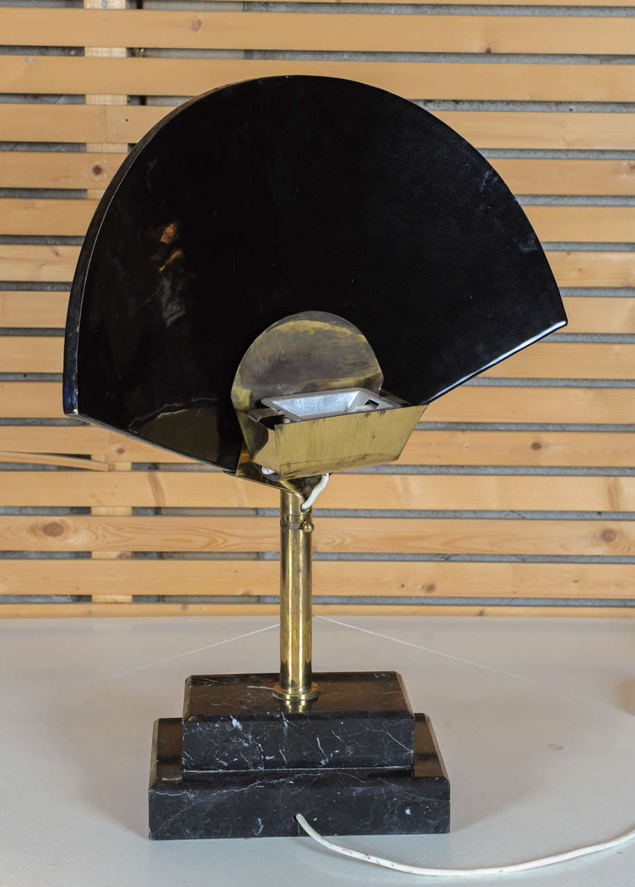 Ceramic Oiled blue ceramic fan shaped table lamp made bespoke for Yab Yum