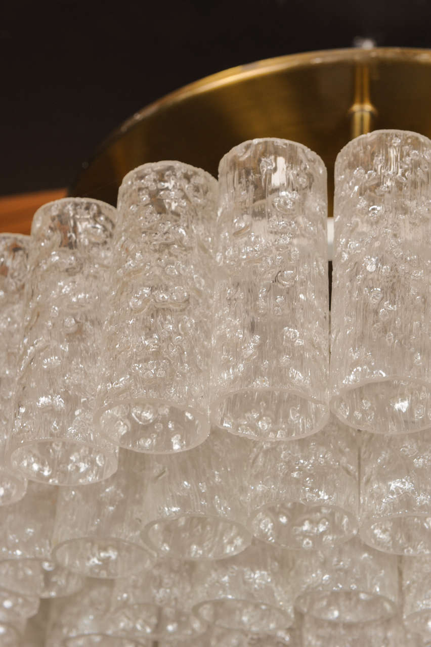 German pair of Doria ice glass chandeliers