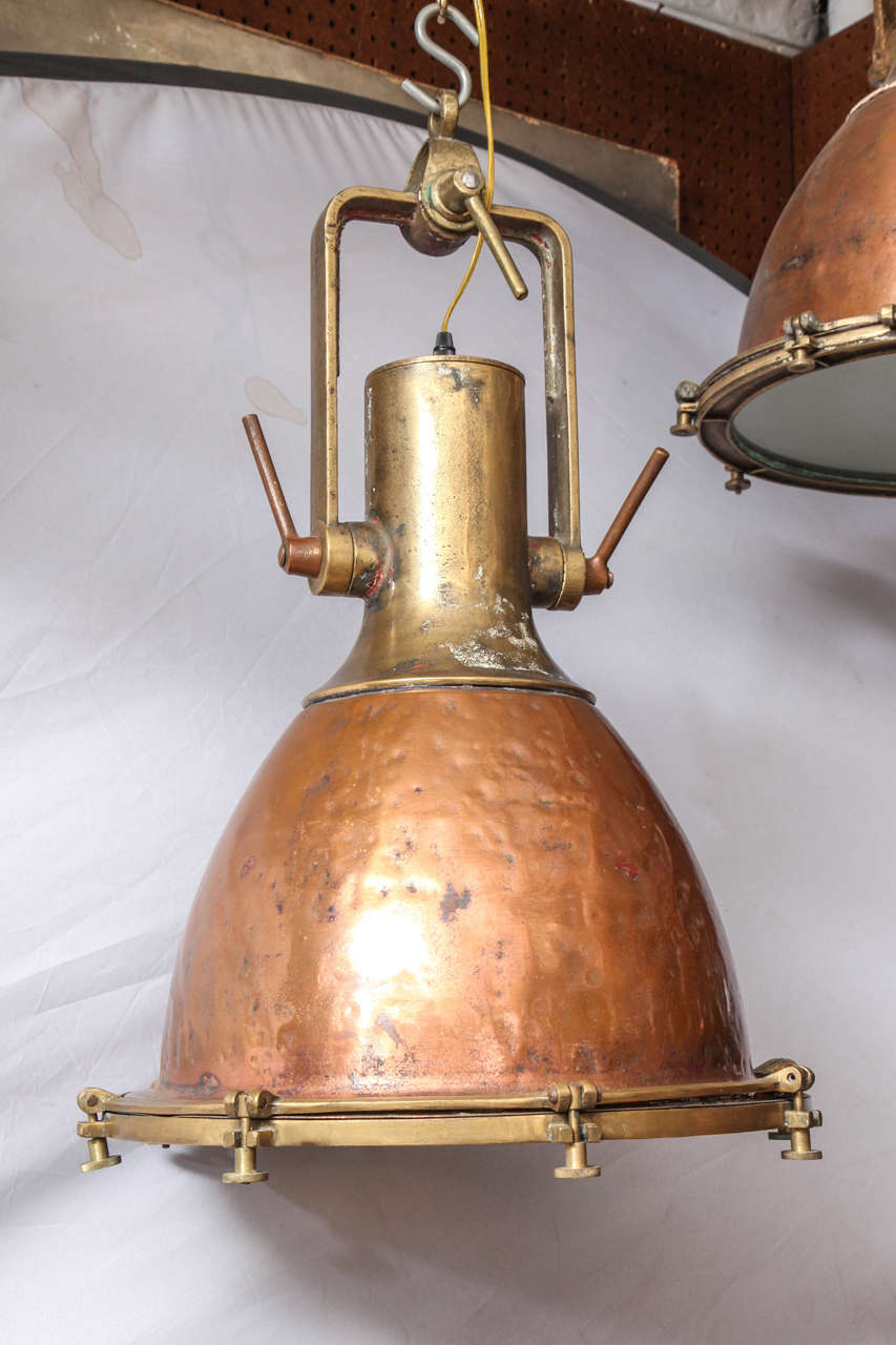 Vintage Copper and Brass Ship's Lights 2