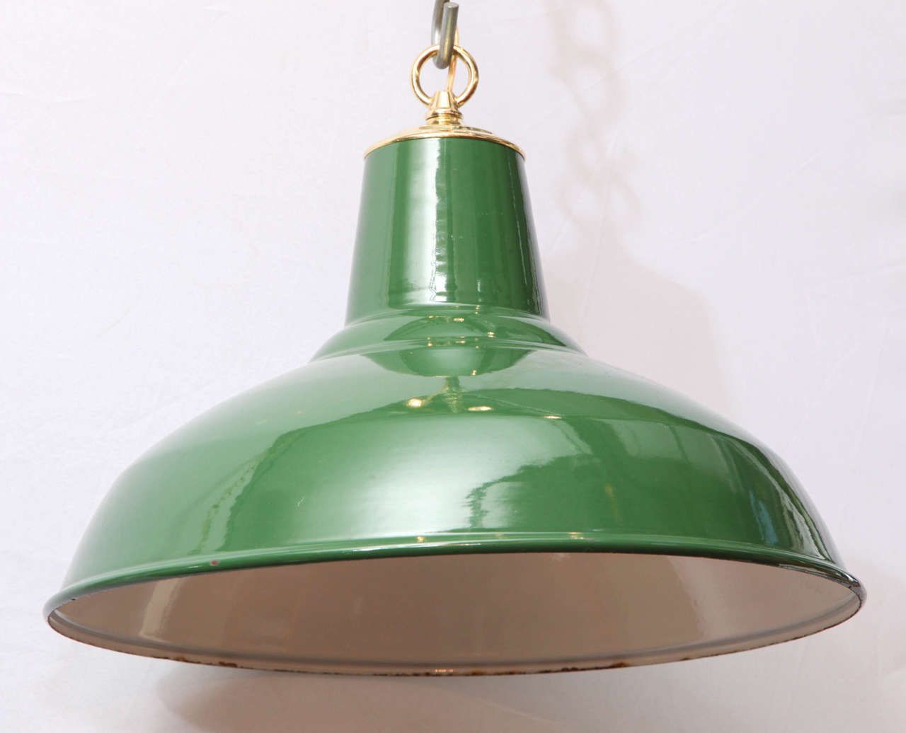 Hunter Green Enamel Pendant Lights 1