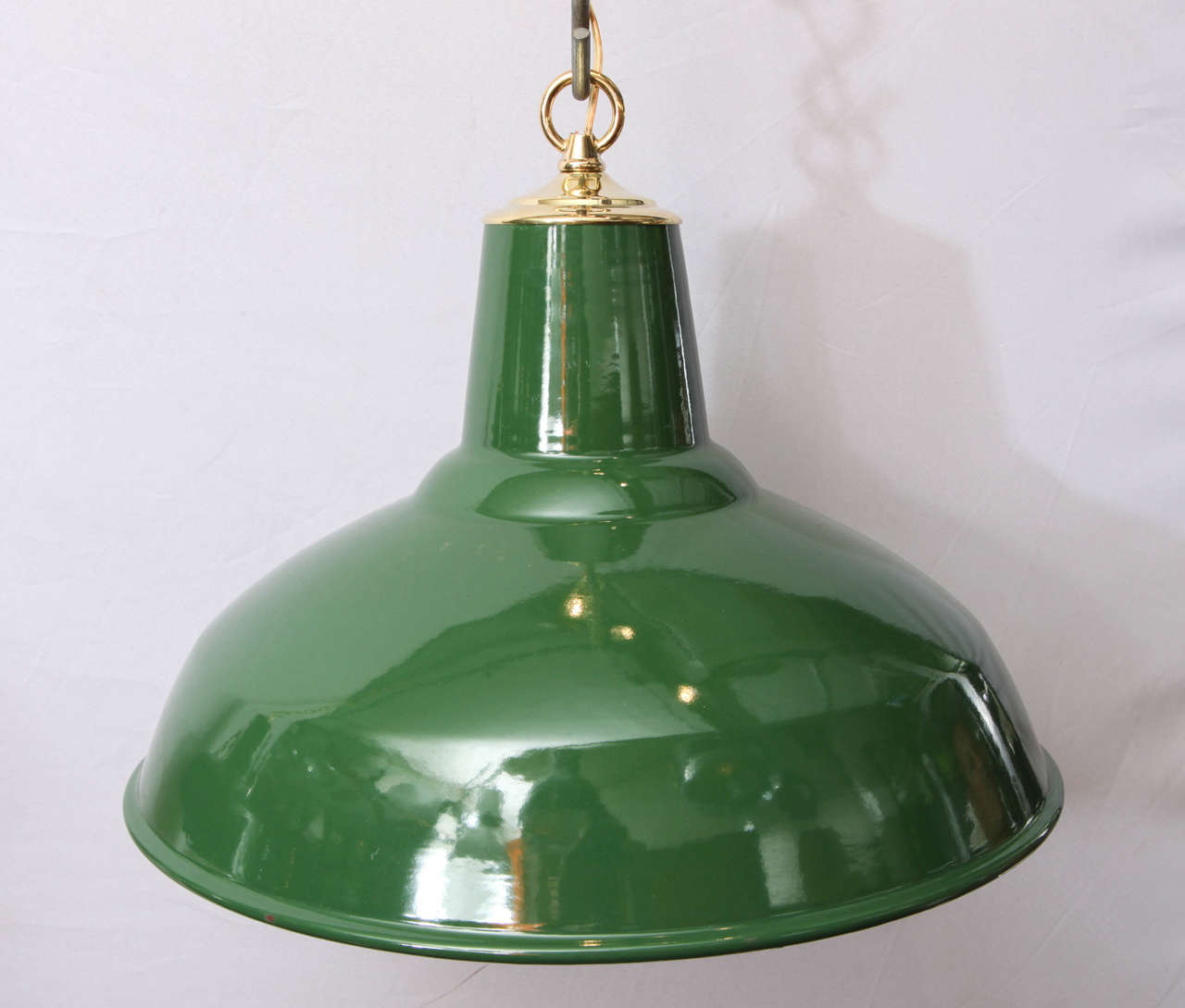 Hunter Green Enamel Pendant Lights 3