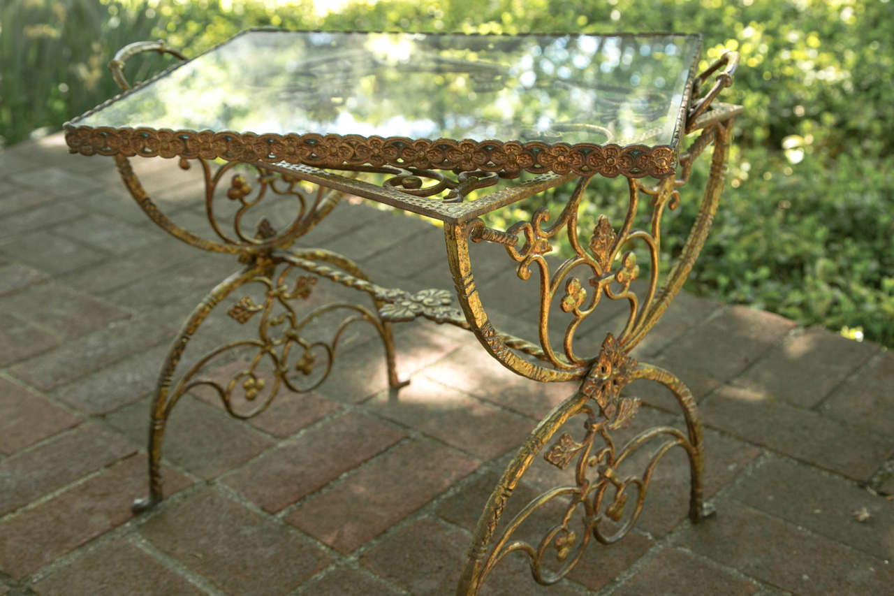 Hand-Crafted Low Table with Foliate Design