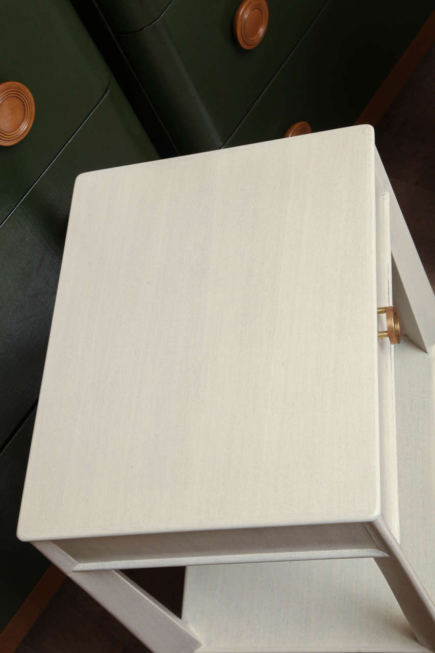 Pair of White Washed Bedside Tables, circa 1950 2