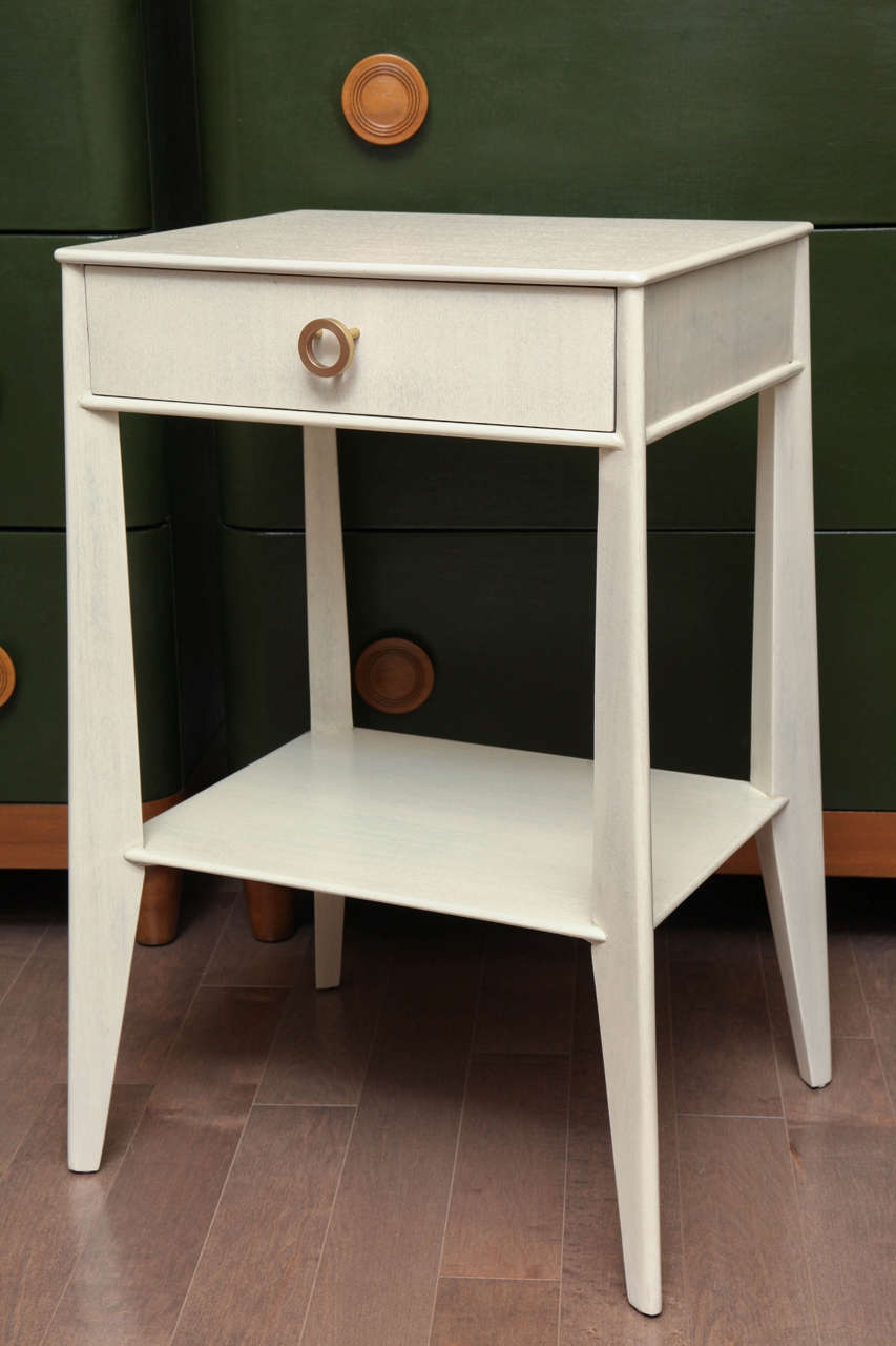 Pair of White Washed Bedside Tables, circa 1950 3