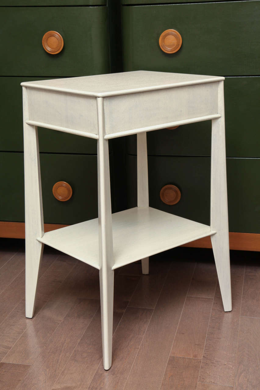 Pair of White Washed Bedside Tables, circa 1950 5