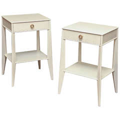 Pair of White Washed Bedside Tables, circa 1950