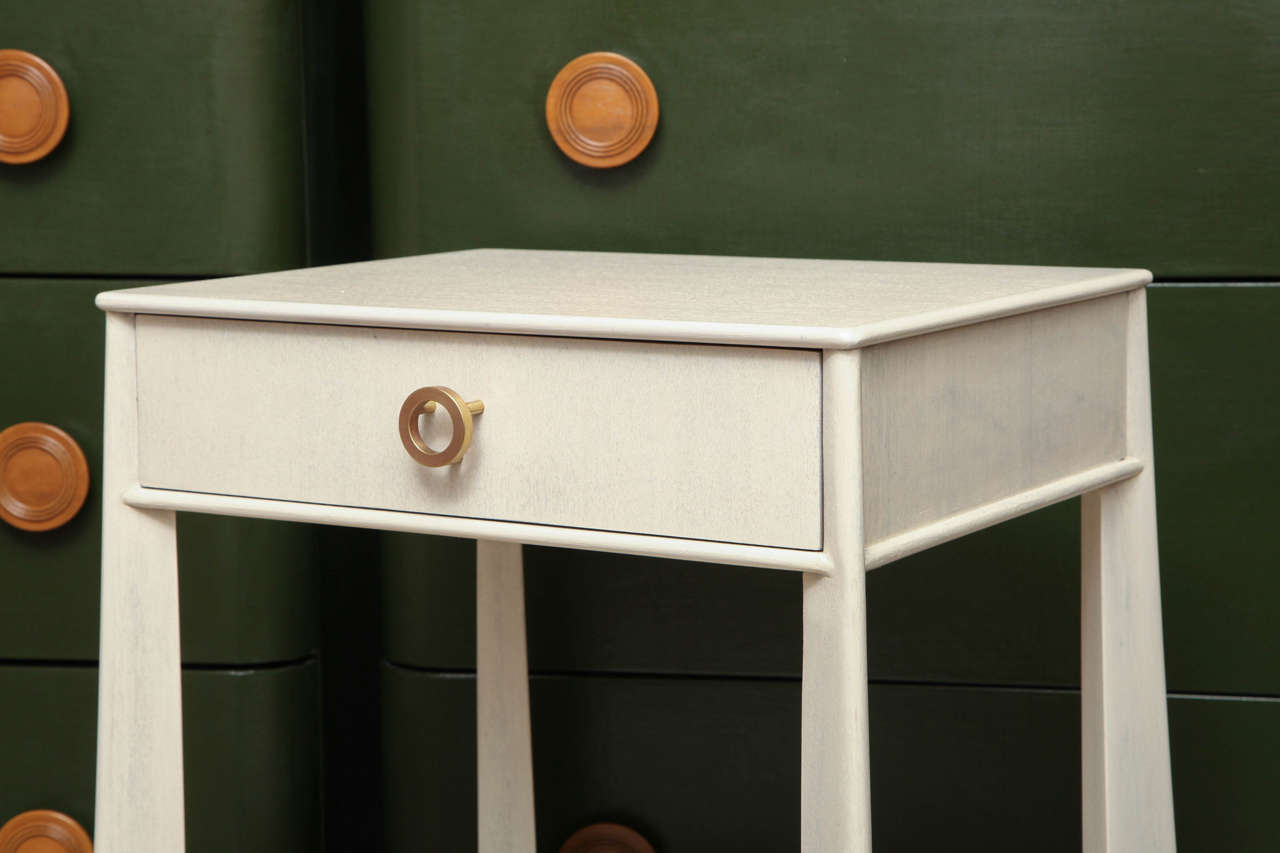 Pair of White Washed Bedside Tables, circa 1950 at 1stdibs