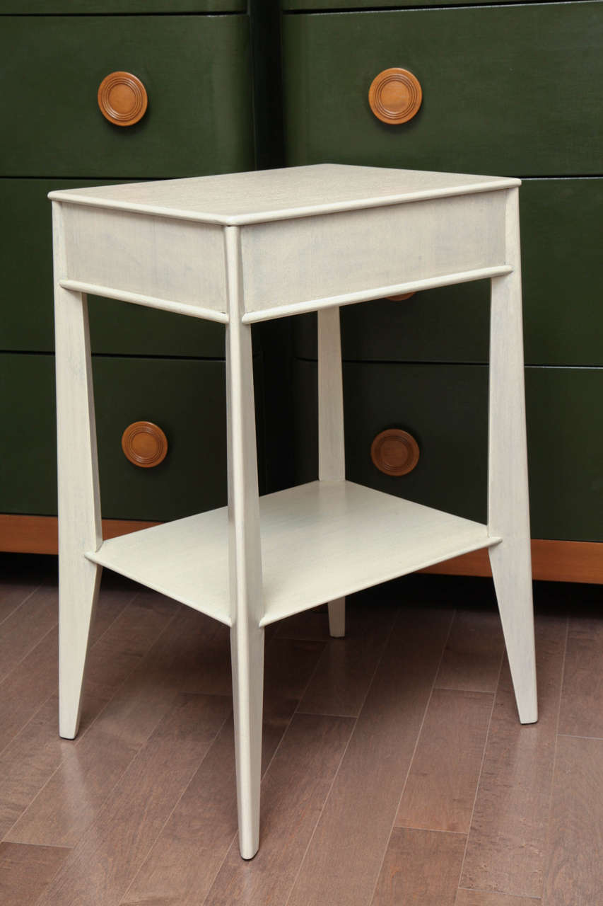 Pair of White Washed Bedside Tables, circa 1950 at 1stdibs
