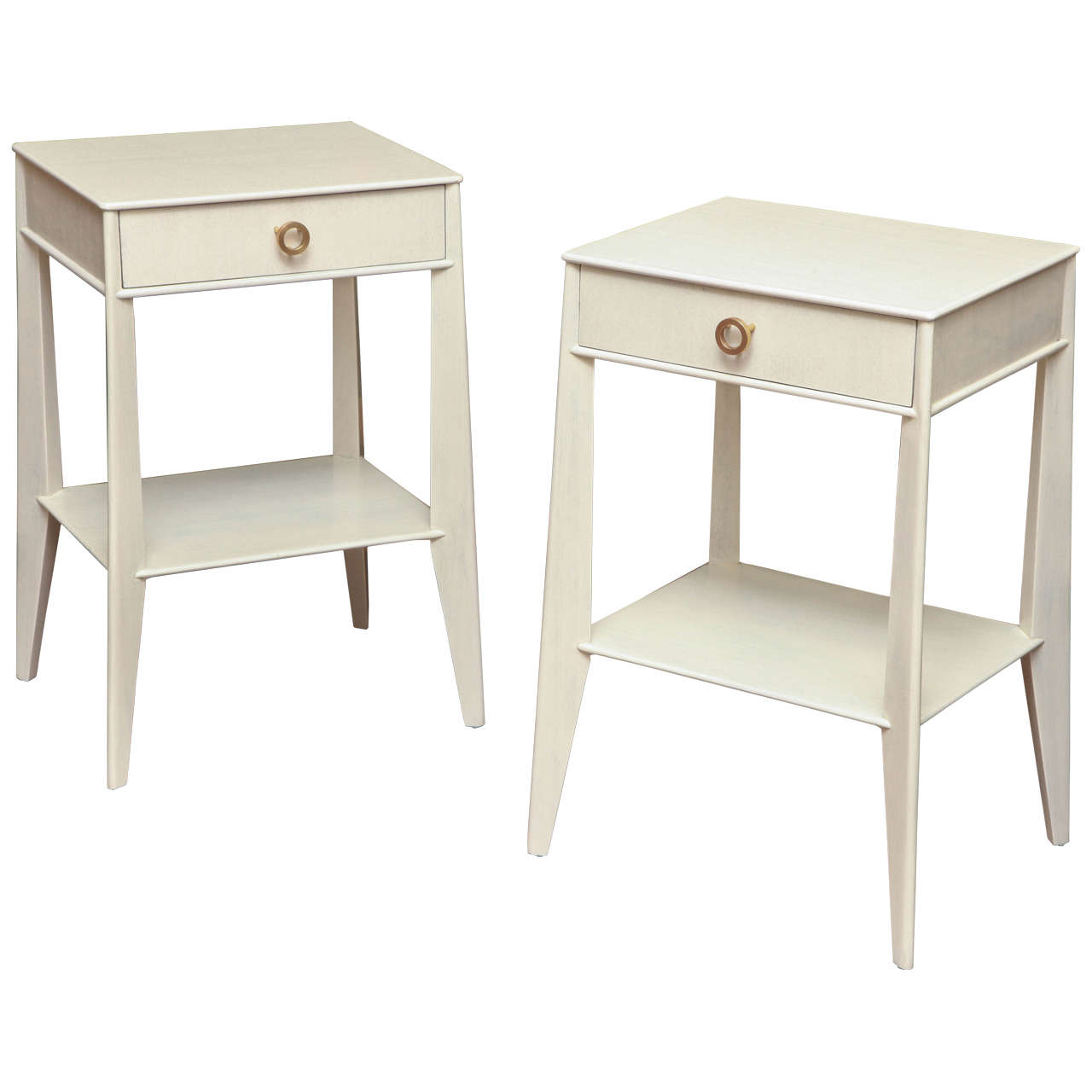 Pair of White Washed Bedside Tables, circa 1950 at 1stdibs
