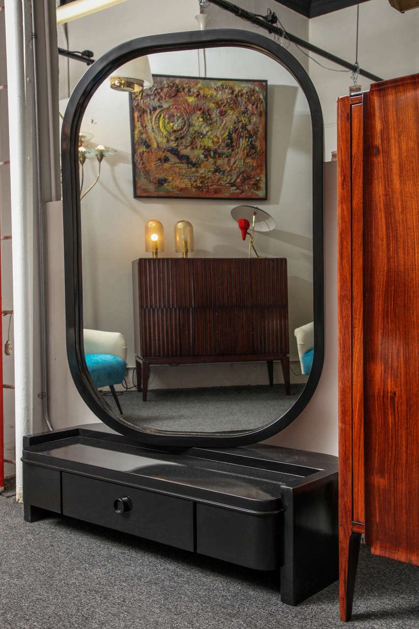 Lacquer Dressing Mirror by Vittorio Valabrega Made in Italy For Sale