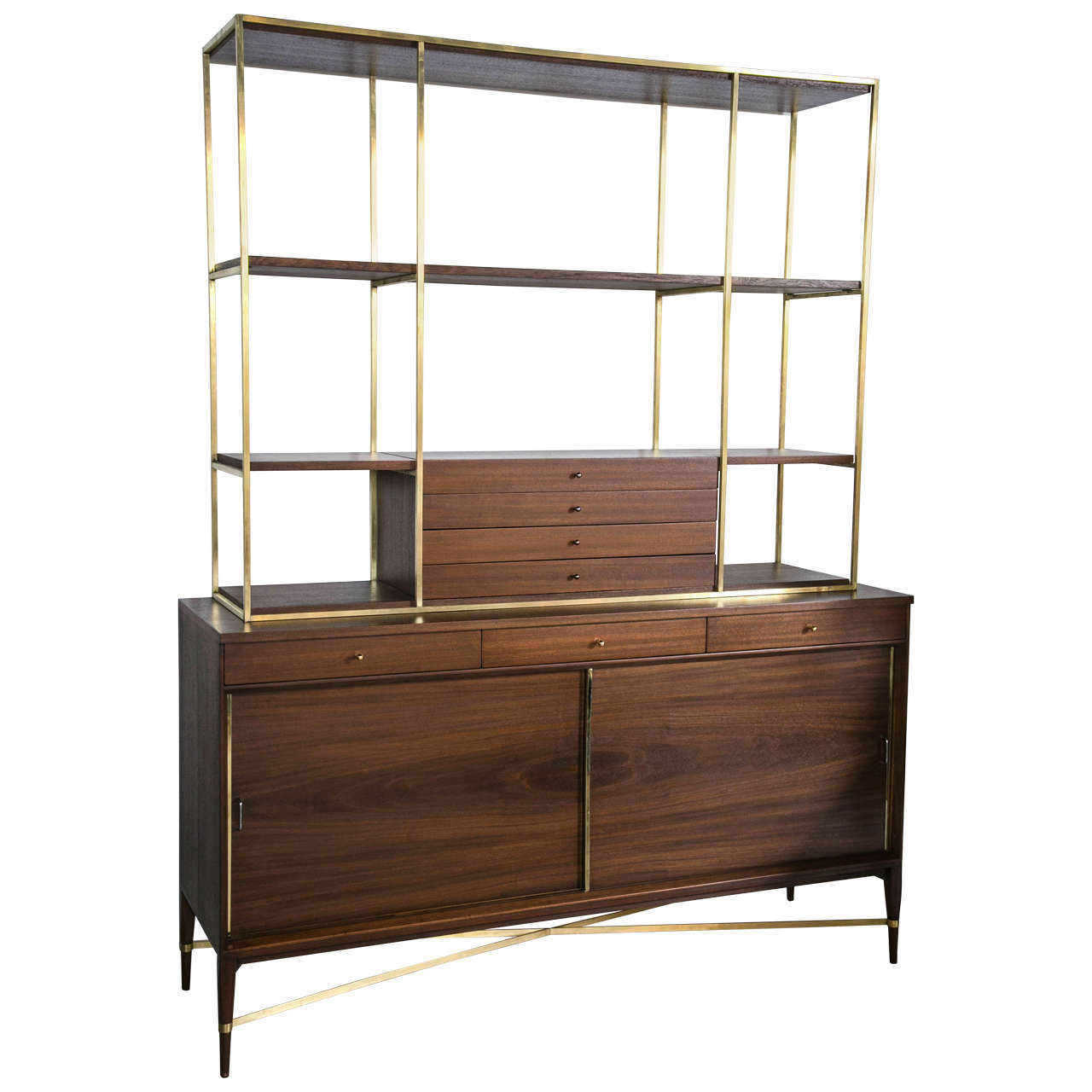 Two-Piece Paul McCobb Server and Shelf, circa 1960s For Sale