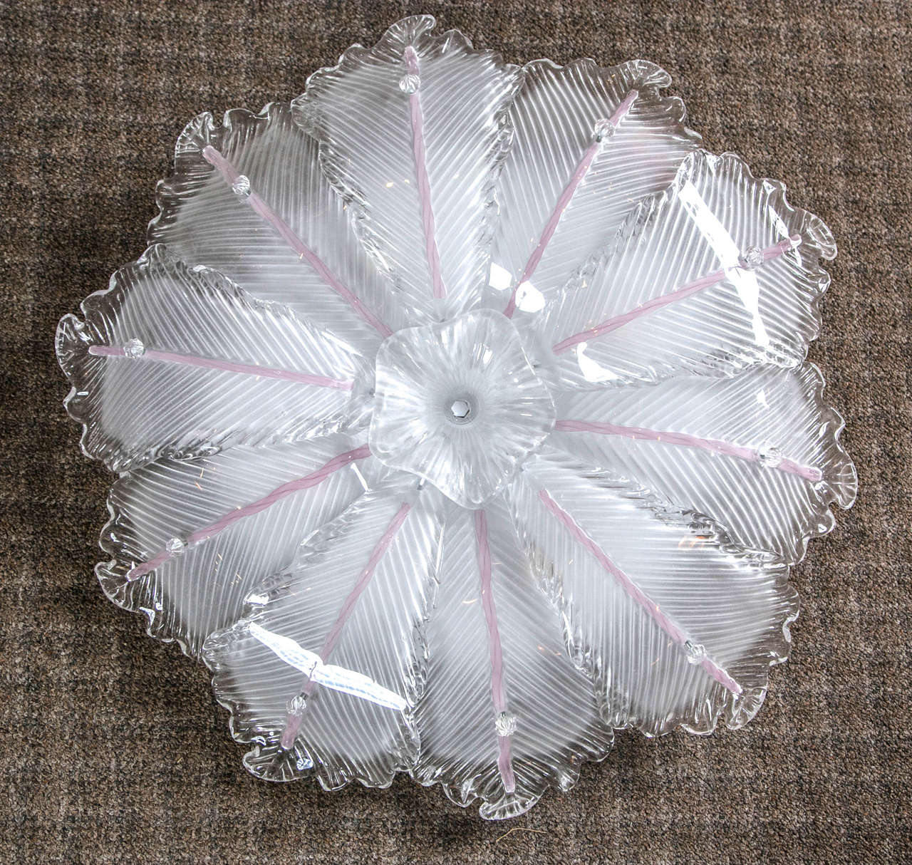 Set of Three Murano Leaf Light Fixtures