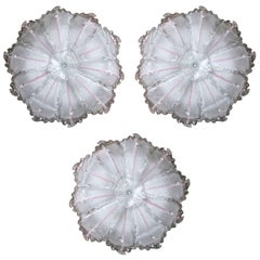 Set of Three Murano Leaf Light Fixtures