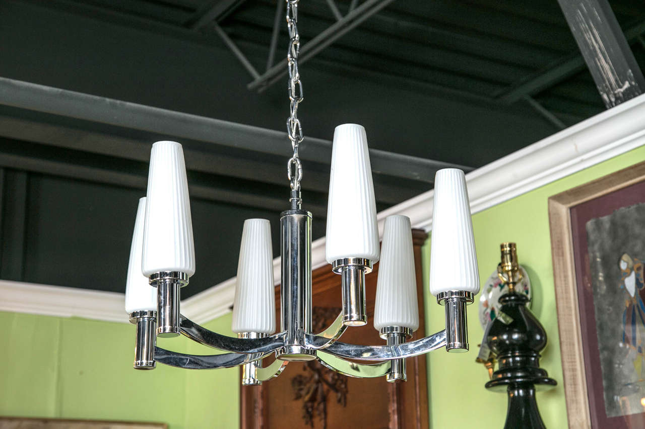 Mid Century Swedish Chrome Chandelier