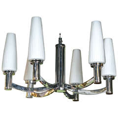 Mid Century Swedish Chrome Chandelier 1