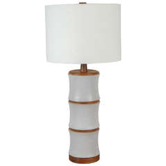 Large Ceramic Bamboo Lamp by Gordon Martz