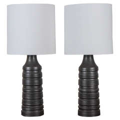 Pair of Ceramic Lamps by Victoria Morris