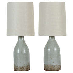 Pair of Ceramic Lamps by Victoria Morris