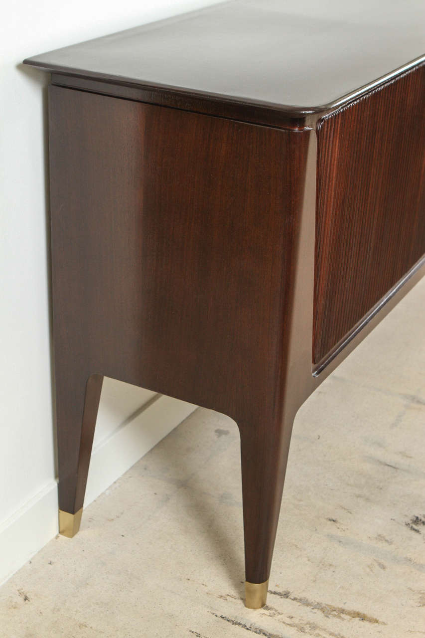 Italian Mahogany Credenza in the Style of Ico Parisi In Excellent Condition In Los Angeles, CA