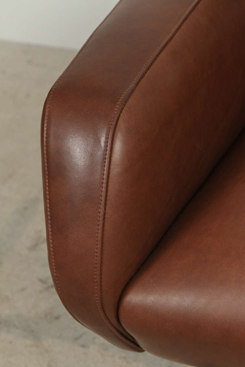 Pair of Italian Leather Chairs in the Style of Arflex 3