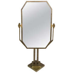 Bronze Art Deco Vanity Mirror, France 1940s