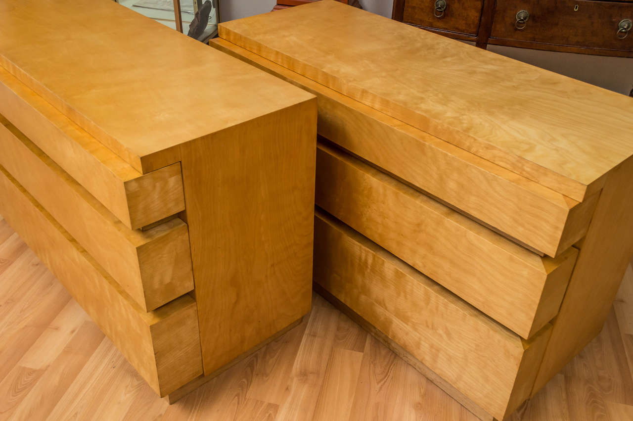 American Pair of Dan Johnson Style Dressers in Maple