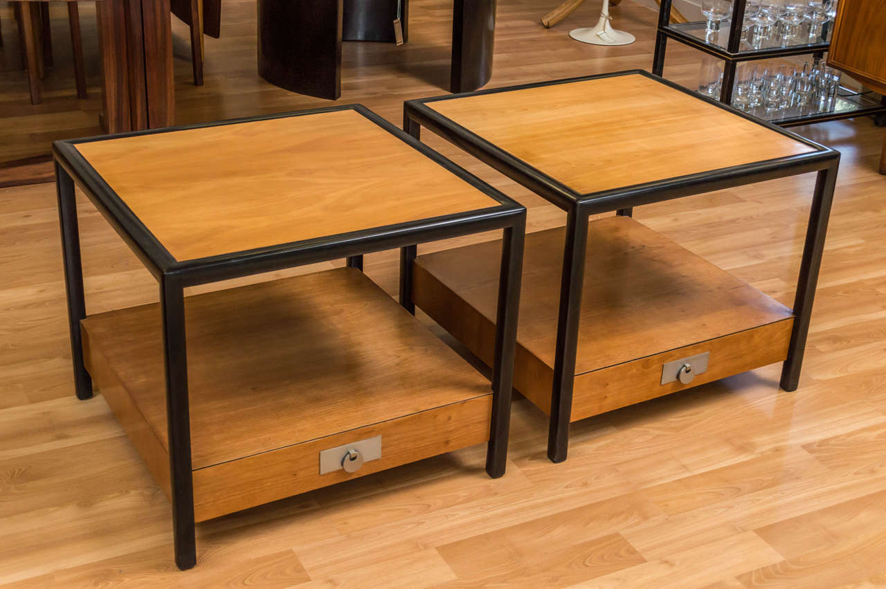 Mid-Century Modern New World End Tables by Michael Taylor for Baker