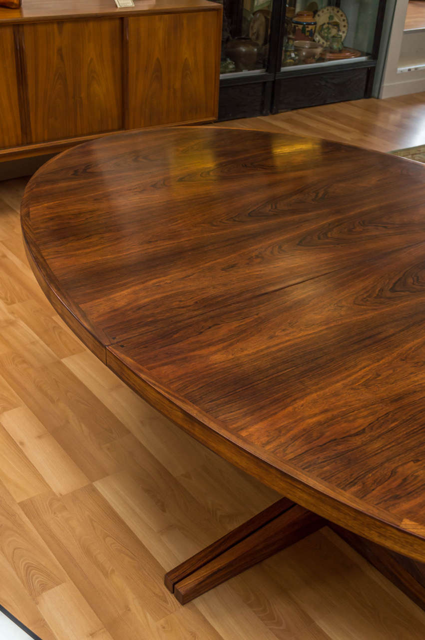 Danish Oval Rosewood Dining Table by John Mortensen