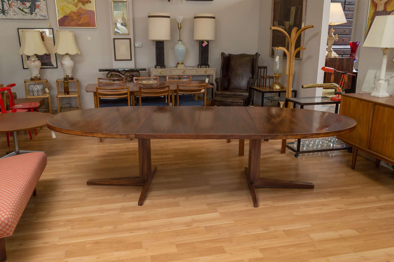 Mid-20th Century Oval Rosewood Dining Table by John Mortensen