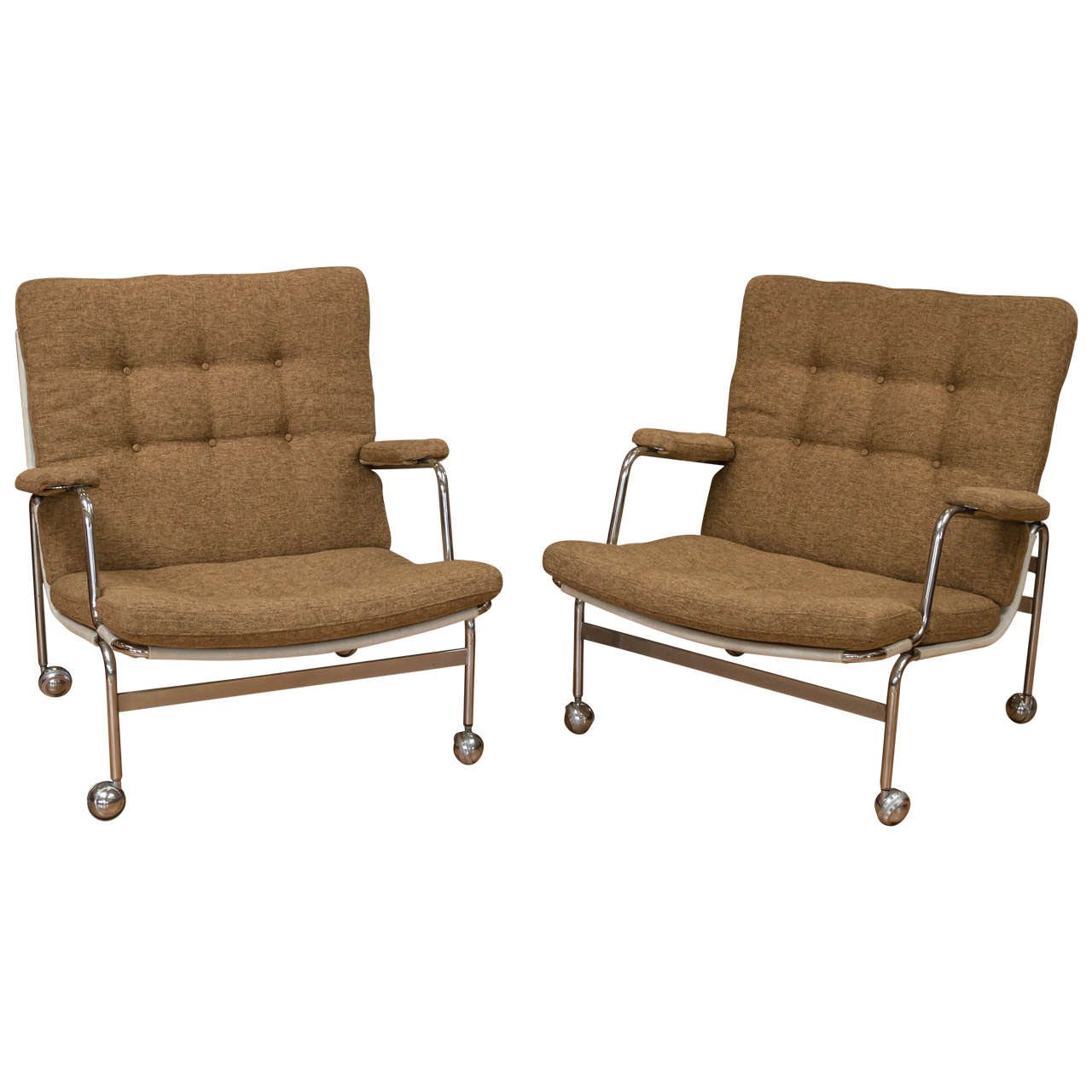 Pair of Bruno Mathsson Karin Lounge Chairs for Dux
