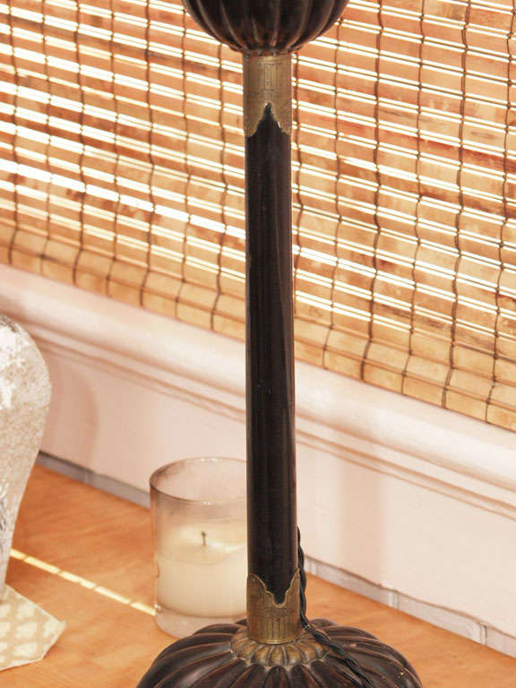 Wood Pair of Oriental Style Lamps