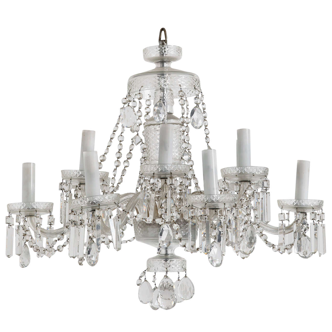 Bohemian Beaded Crystal Two Tiers Chandelier For Sale