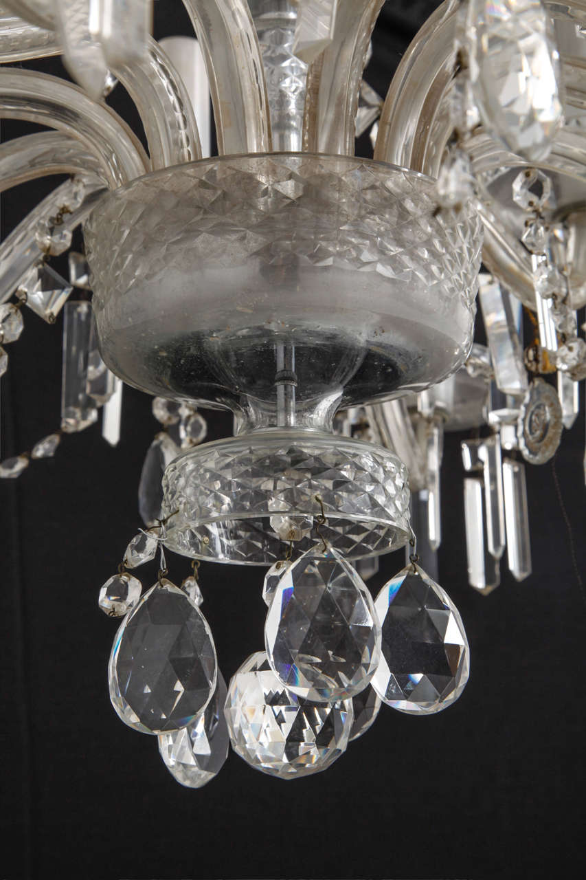 Hollywood Regency Bohemian Beaded Crystal Two Tiers Chandelier For Sale