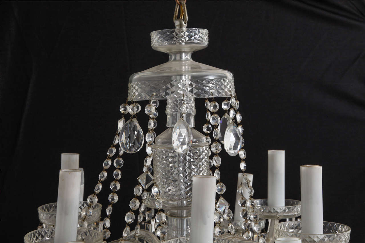 Bohemian Beaded Crystal Two Tiers Chandelier In Good Condition For Sale In Antwerp, BE
