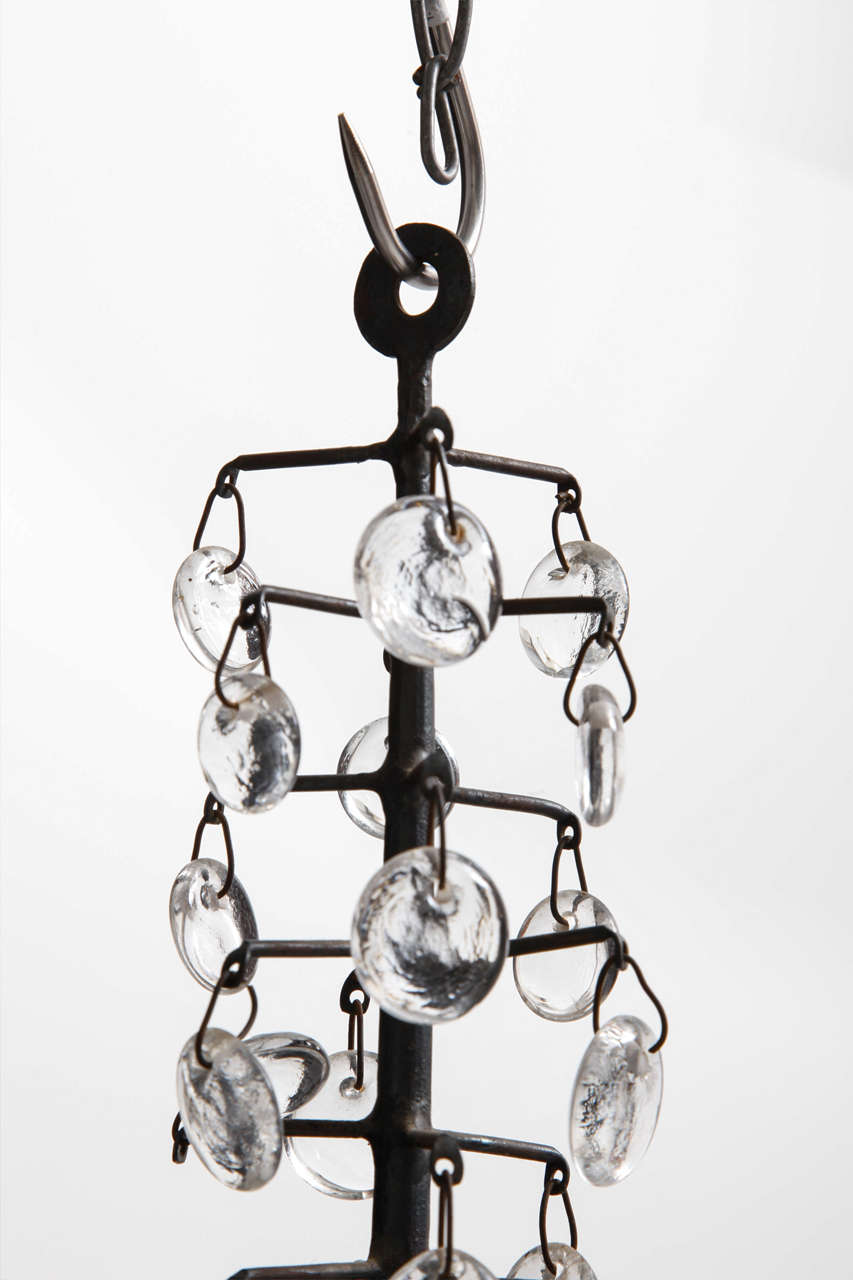 Erik Hoglund Iron Candle-Chandelier, 1960's 3