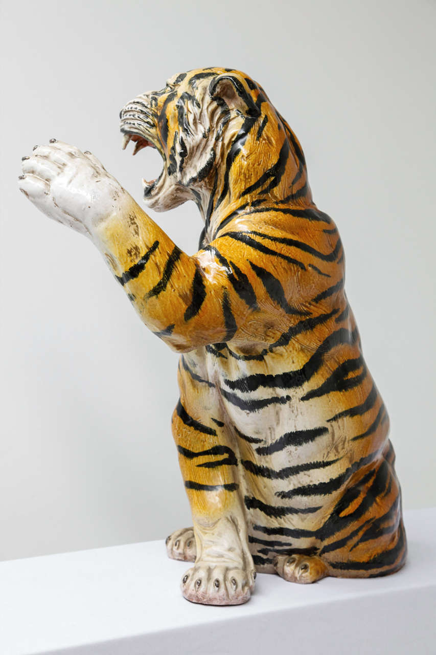 porcelain tiger statue