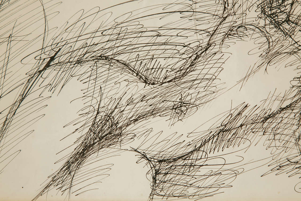 Paper 'Nu alangui' 1944 Drawing by Marcel Gromaire For Sale