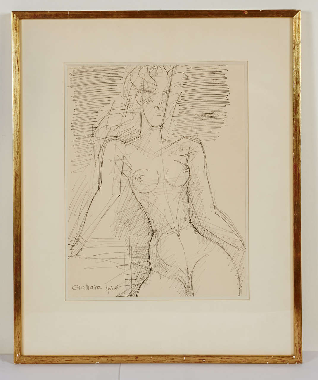 Drawing by Marcel Gromaire (1892 - 1971). Ink drawing signed and dated 'Gromaire 1956' on the bottom left.

Dimensions with frame: 40cm x 49cm.
Dimensions of the visible drawing: 25cm x 33cm.