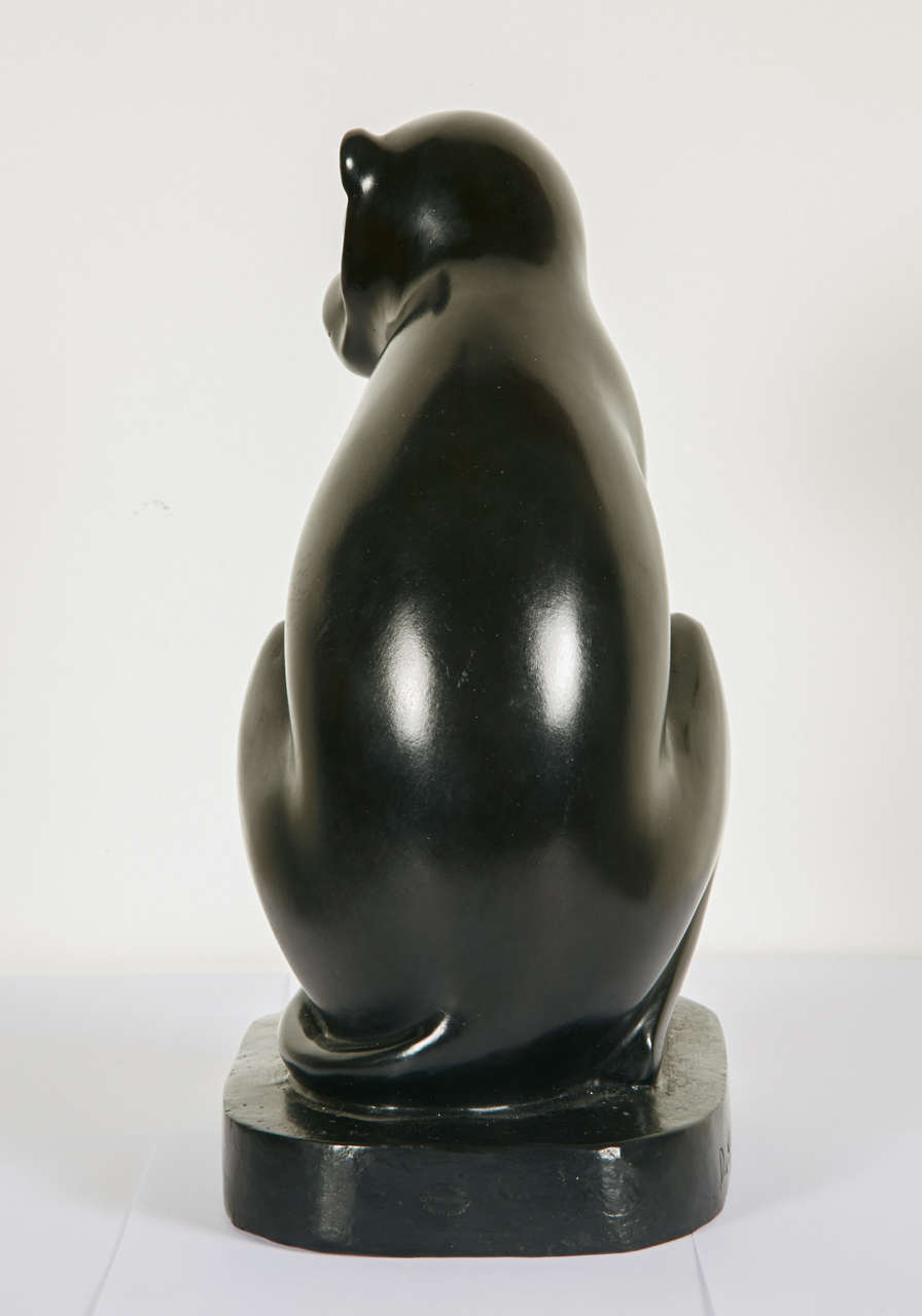 French Bronze Monkey Sculpture by David Mesly
