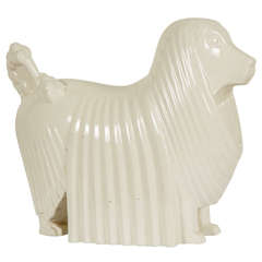 Circa 1930 Ceramic Poodle by Adnet 9