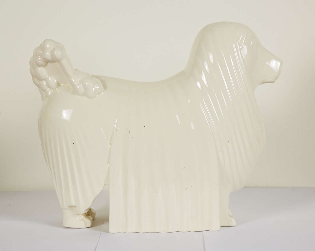 French Ceramic Poodle by Adnet, France, Art Deco, circa 1930
