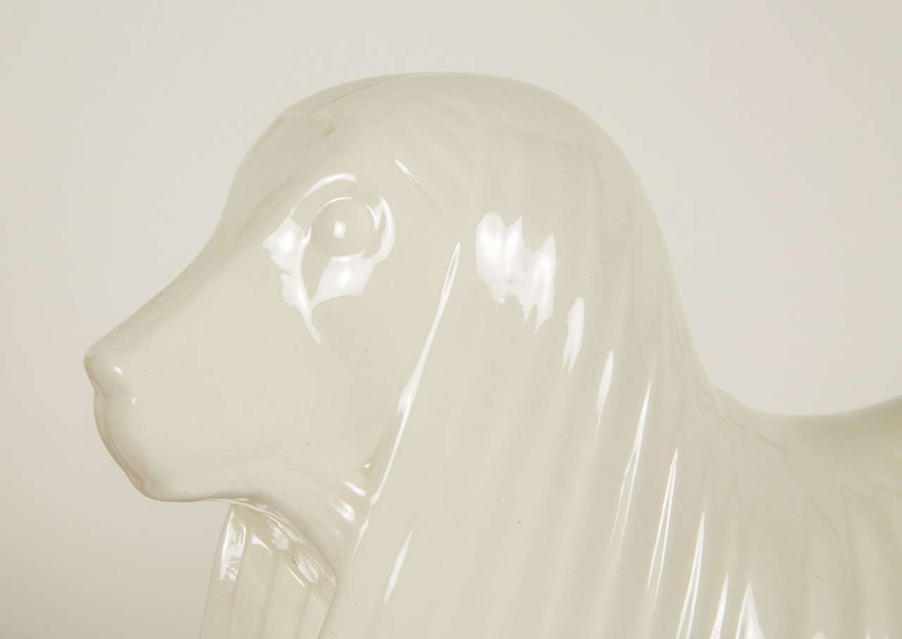 Ceramic Poodle by Adnet, France, Art Deco, circa 1930 2