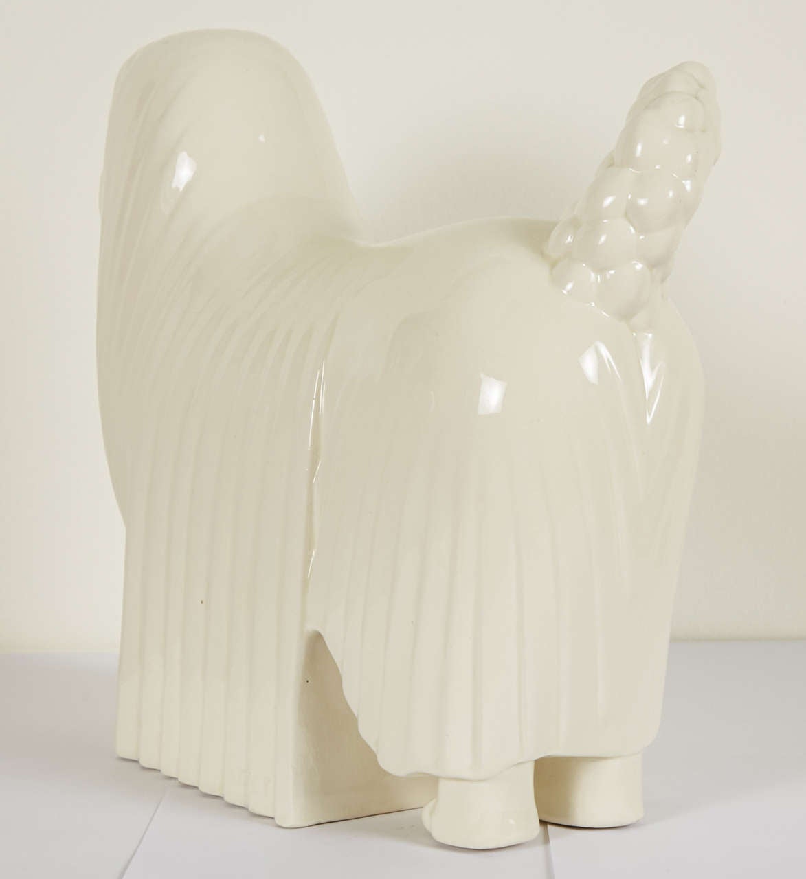 Ceramic Poodle by Adnet, France, Art Deco, circa 1930 4