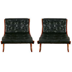 Rare Pair of Slipper Chairs by Marco Comolli