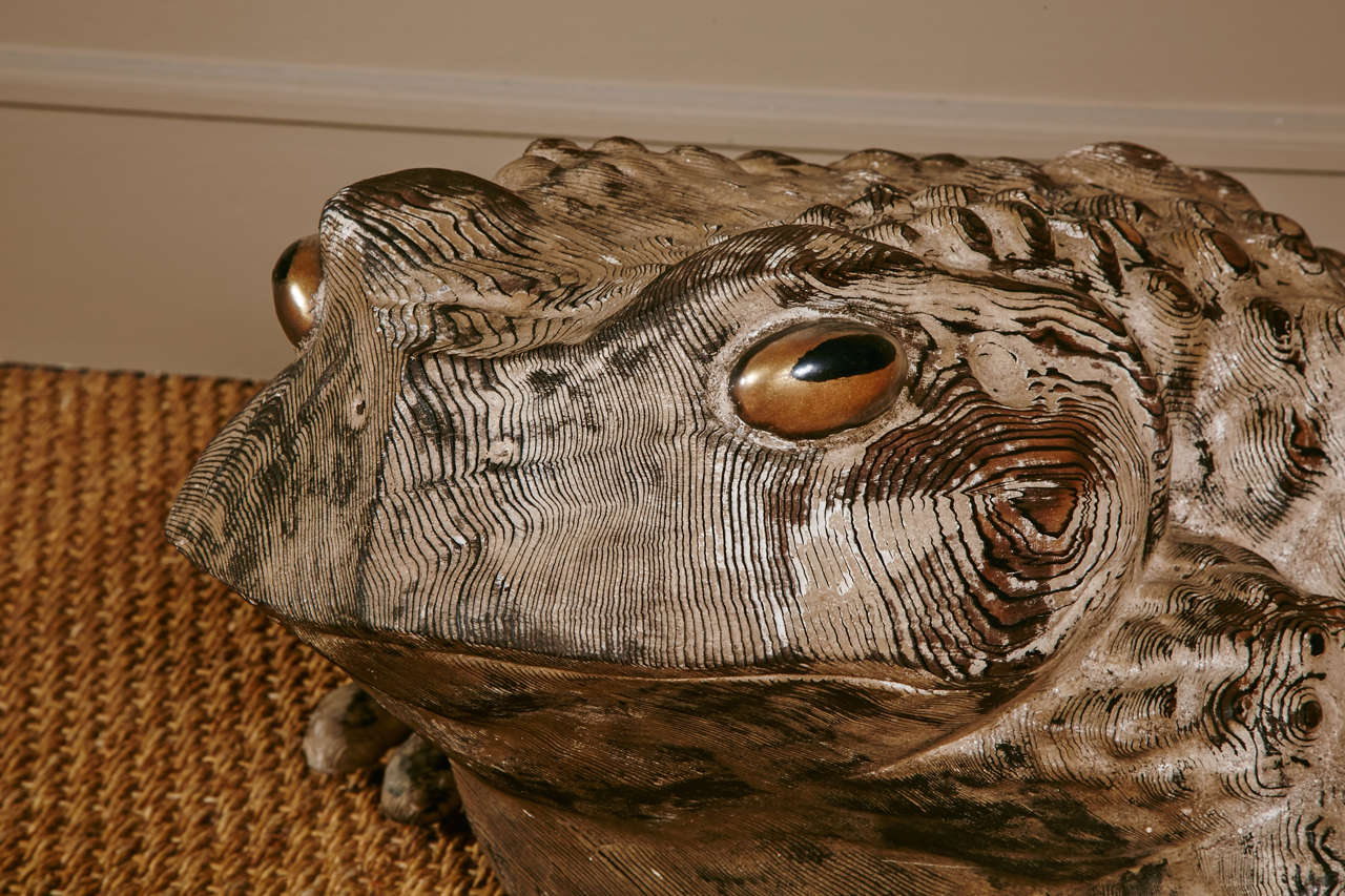 Mid-20th Century Japanese Wooden Frog (Kaeru)