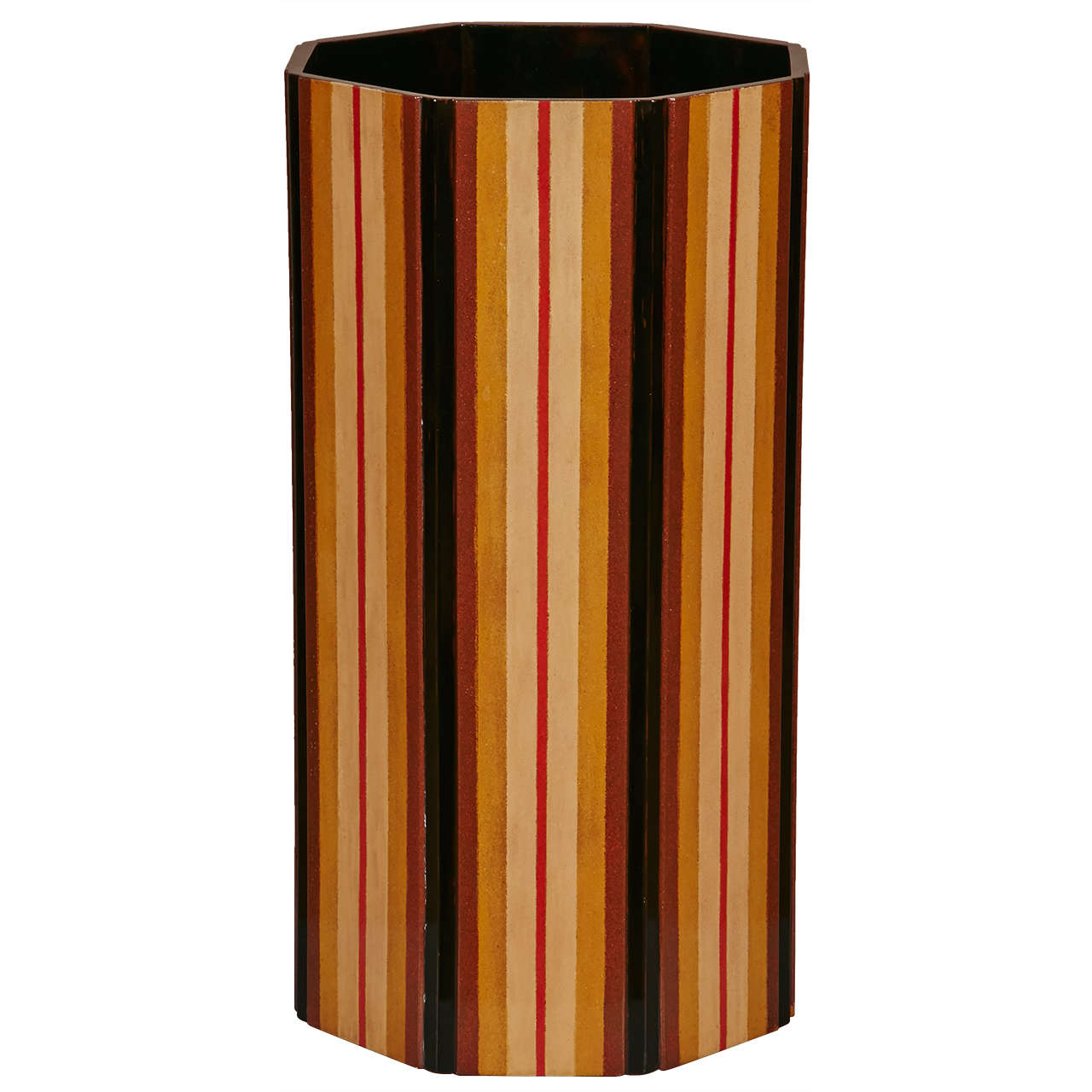 Japanese  Lacquer Vase With Stripe Design